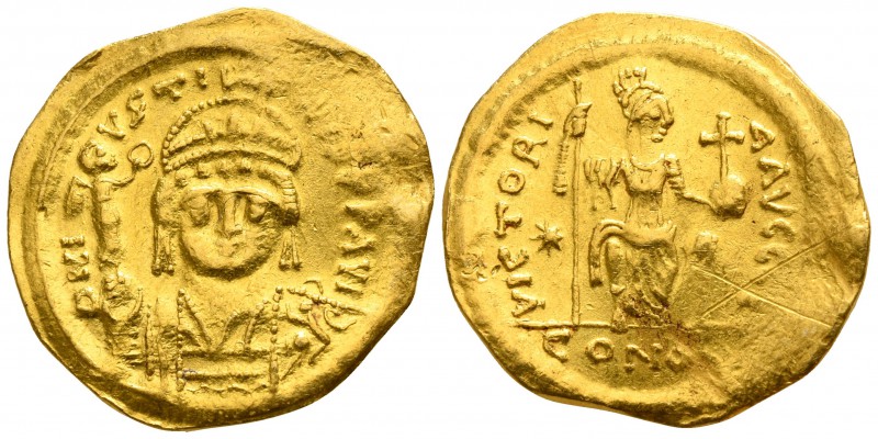Justin II AD 565-578. Constantinople
Solidus AV

20mm., 4,20g.

D N I-VSTI-...