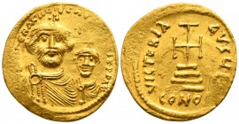 Heraclius with Heraclius Constantine AD 610-641. Byzantine. Solidus AV