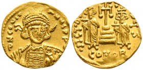 Constantine IV Pogonatus, with Heraclius and Tiberius. AD 668-685. Byzantine. Solidus AV