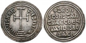 Leo V the Armenian and Constantine AD 813-820. Byzantine. Miliaresion AR