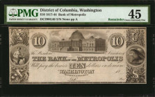 Washington, District of Columbia

Washington, District of Columbia. Bank of Metropolis. 1817-44. $10. PMG Choice Extremely Fine 45. Remainder.

(D...