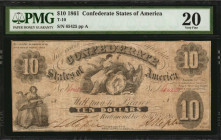 Confederate Currency

T-10. Confederate Currency. 1861 $10. PMG Very Fine 20.

No. 65425, Plate A.

Estimate: $200.00 - $300.00