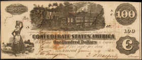 Confederate Currency

T-39. Confederate Currency. 1862 $100. Choice About Uncirculated.

Found with three interest paid stamps on the reverse. Ton...