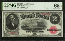 Legal Tender Notes

Fr. 57. 1917 $2 Legal Tender Note. PMG Gem Uncirculated 65 EPQ.

An attractive Gem example of his Legal Tender Deuce, which di...
