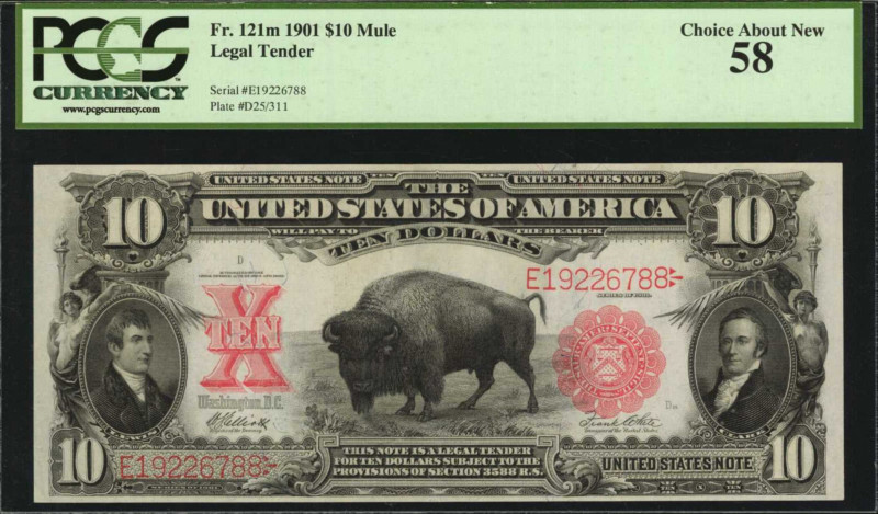 Legal Tender Notes

Fr. 121m. 1901 $10 Legal Tender Mule Note. PCGS Currency C...