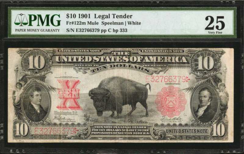 Legal Tender Notes

Fr. 122m. 1901 $10 Legal Tender Mule Note. PMG Very Fine 2...