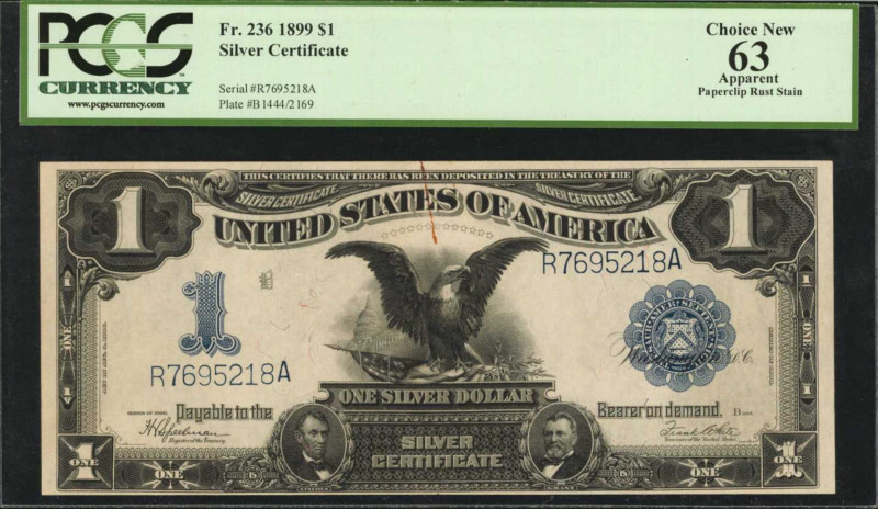 Silver Certificates

Fr. 236. 1899 $1 Silver Certificate. PCGS Currency Choice...