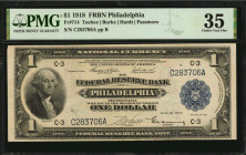 Federal Reserve Bank Notes

Fr. 714. 1918 $1 Federal Reserve Bank Note. Philadelphia. PMG Choice Very Fine 35.

PMG comments "Ink Stamps" which ar...
