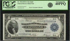 Federal Reserve Bank Notes

Fr. 720. 1918 $1 Federal Reserve Bank Note. Cleveland. PCGS Currency Extremely Fine 40 PPQ.

A mid grade offering of t...