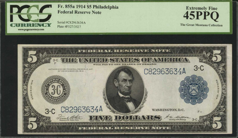 Federal Reserve Notes

Fr. 855a. 1914 Philadelphia $5 Federal Reserve Note. Ph...