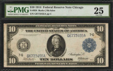Federal Reserve Notes

Fr. 928. 1914 $10 Federal Reserve Note. Chicago. PMG Very Fine 25.

A mostly evenly circulated example of this Chicago $10 ...