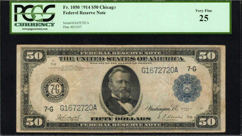 Federal Reserve Notes

Fr. 1050. 1914 Chicago $50 Federal Reserve Note. Chicag...