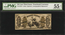 Third Issue

Fr. 1355. 50 Cent. Third Issue. PMG About Uncirculated 55 Net. Minor Ink Burn.

Autographed Signatures. PMG comments "Minor Ink Burn....