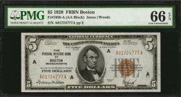 Federal Reserve Bank Notes

Fr. 1850-A. 1929 $5 Federal Reserve Bank Note. Boston. PMG Gem Uncirculated 66 EPQ.

PMG comments "Exceptional Embossi...