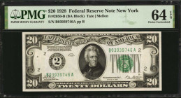 Federal Reserve Notes

Fr. 2050-B. 1928 $20 Federal Reserve Note. New York. PMG Choice Uncirculated 64 EPQ.

A nearly Gem offering of this early s...