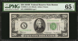 Federal Reserve Notes

Fr. 2056-A. 1934B $20 Federal Reserve Note. Boston. PMG Gem Uncirculated 65 EPQ.

This Gem Boston $20 offers vivid details ...