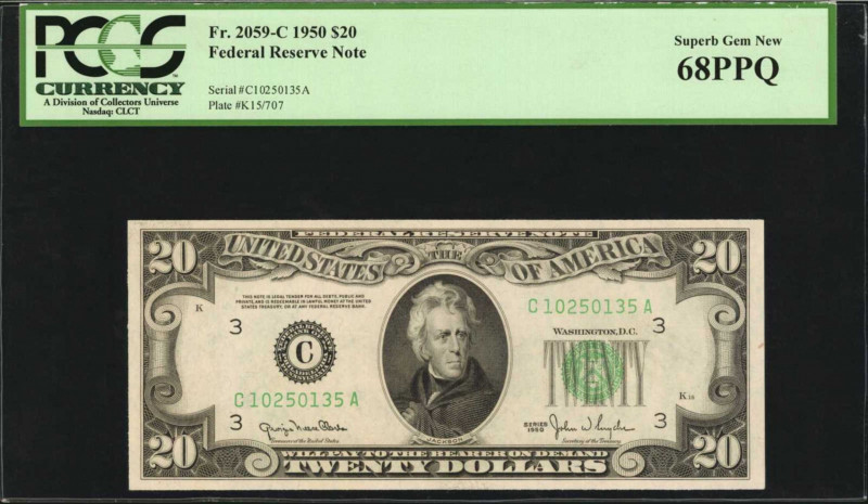 Federal Reserve Notes

Fr. 2059-C. 1950 $20 Federal Reserve Note. Philadelphia...