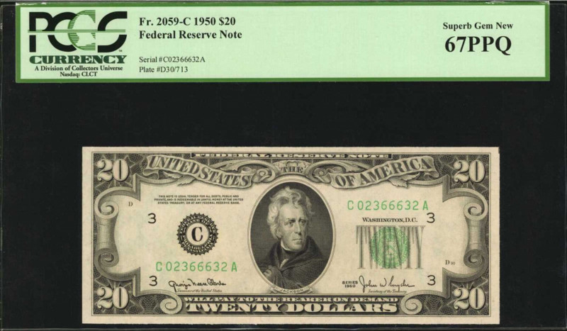 Federal Reserve Notes

Fr. 2059-C. 1950 $20 Federal Reserve Note. Philadelphia...