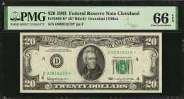 Federal Reserve Notes

Fr. 2065-D*. 1963 $20 Federal Reserve Star Note. Cleveland. PMG Gem Uncirculated 66 EPQ.

A lovely Gem example of this 1963...