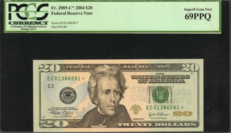 Federal Reserve Notes

Fr. 2089-C*. 2004 $20 Federal Reserve Star Note. Philad...