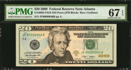 Federal Reserve Notes

Fr. 2095-FSOI. 2009 $20 Federal Reserve Note. Atlanta. PMG Superb Gem Uncirculated 67 EPQ. Low Serial Number.

SOI press. W...