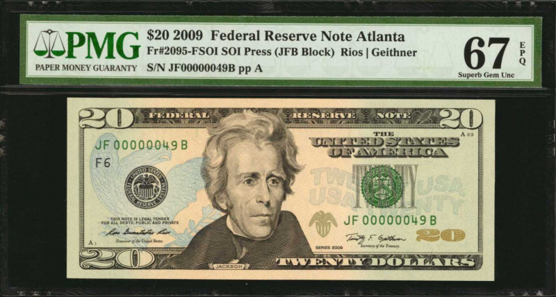 Federal Reserve Notes

Fr. 2095-FSOI. 2009 $20 Federal Reserve Note. Atlanta. ...