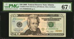 Federal Reserve Notes

Fr. 2095-FSOI. 2009 $20 Federal Reserve Note. Atlanta. PMG Superb Gem Uncirculated 67 EPQ. Low Serial Number.

SOI press. L...