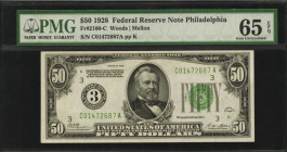 Federal Reserve Notes

Fr. 2100-C. 1928 $50 Federal Reserve Note. Philadelphia. PMG Gem Uncirculated 65 EPQ.

An always popular early numeric FRN ...
