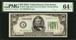 Federal Reserve Notes

Fr. 2101-Adgs. 1928A $50 Federal Reserve Note. Boston. PMG Choice Uncirculated 64 EPQ.

A nearly Gem offering of this Bosto...
