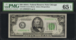 Federal Reserve Notes

Fr. 2103-G. 1934A $50 Federal Reserve Note. Chicago. PMG Gem Uncirculated 65 EPQ.

Good eye appeal is found on this lovely ...