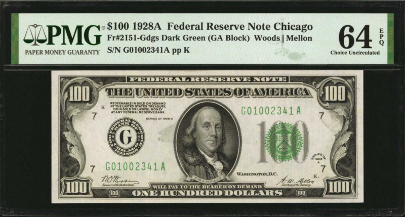 Federal Reserve Notes

Fr. 2151-Gdgs. 1928A $100 Federal Reserve Note. Chicago...