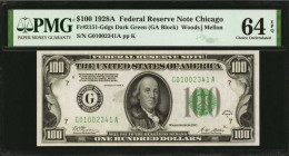 Federal Reserve Notes

Fr. 2151-Gdgs. 1928A $100 Federal Reserve Note. Chicago. PMG Choice Uncirculated 64 EPQ.

Milky white paper and dark green ...