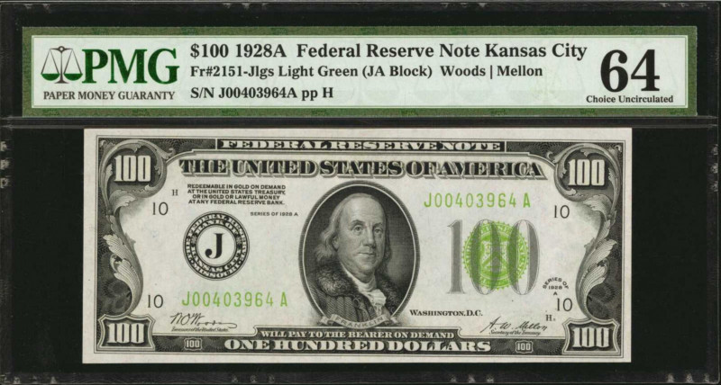 Federal Reserve Notes

Fr. 2151-Jlgs. 1928A $100 Federal Reserve Note. Kansas ...