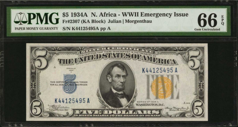 North Africa Emergency Note

Fr. 2307. 1934A $5 North Africa Emergency Note. P...