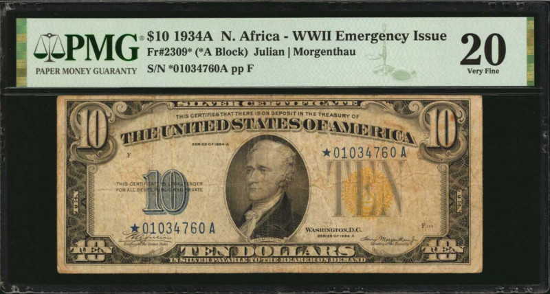 North Africa Emergency Note

Fr. 2309*. 1934A $10 North Africa Emergency Star ...