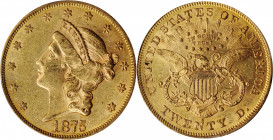 Liberty Head Double Eagle

Lot of (2) 1875-S Liberty Head Double Eagles. AU-58 (PCGS).

PCGS# 8975. NGC ID: 26AU.

Estimate: $3600