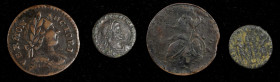 Vermont Copper

1787 Vermont Copper. BRITANNIA. Very Fine, Corroded.

Also included in this lot is a Roman follis of Constantius II, as Caesar, co...