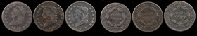Classic Head Cent

Lot of (3) Classic Head Cents.

Included are: 1810 Good; 1812 Small Date, Very Good, granular; and 1813 Very Good, cleaned, obv...