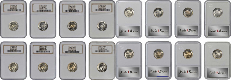 Jefferson Nickel

Lot of (8) Wartime Jefferson Nickels. MS-67 (NGC).

Includ...