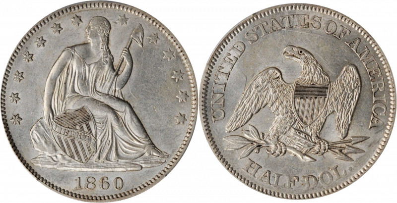 Liberty Seated Half Dollar

1860 Liberty Seated Half Dollar. AU-58 (PCGS).

...