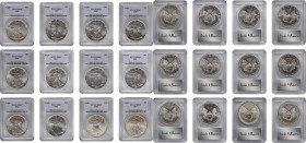 Silver Eagle

Complete Set of Mint State Silver Eagles, 1986-2004. MS-69 (PCGS).

All examples are individually encapsulated. (Total: 19 coins)
...