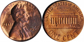 Mint Errors

1966 Lincoln Cent--Obverse Struck Thru--MS-64 RB (NGC).

Estimate: $75