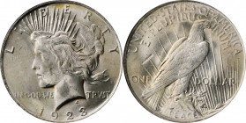 Mint Errors

1923 Peace Silver Dollar--Reverse Struck Thru--MS-64 (NGC).

Estimate: $50