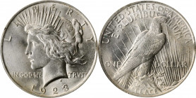 Mint Errors

1923 Peace Silver Dollar--Clip--MS-63 (ICG).

PCGS# E7360.

Estimate: $225