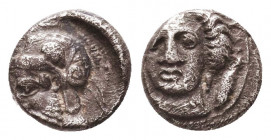 Greek AR Silver Obol, Ca. 350-300 BC. 
Condition: Very Fine

Weight: 0.8 gr
Diameter: 8 mm
