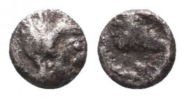 Greek AR Silver Obol, Ca. 350-300 BC. 
Condition: Very Fine

Weight: 0.1 gr
Diameter: 5 mm