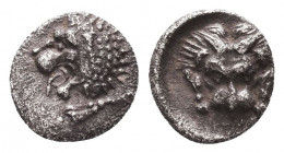 Greek AR Silver Obol, Ca. 350-300 BC. 
Condition: Very Fine

Weight: 0.4 gr
Diameter: 7 mm