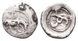 Greek AR Silver Obol, Ca. 350-300 BC. 
Condition: Very Fine

Weight: 0.6 gr
Diameter: 10 mm