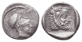 Greek AR Silver Obol, Ca. 350-300 BC. 
Condition: Very Fine

Weight: 1.5 gr
Diameter: 12 mm