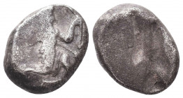 Achaemenid Persia. AR siglos, c. 485 BC.
Condition: Very Fine

Weight: 5.3 gr
Diameter: 16 mm